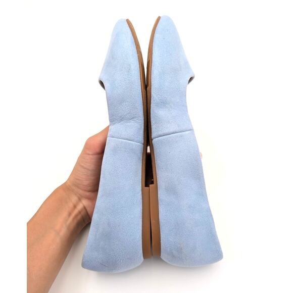 Nordstrom Rack Aspen Flat Shoes Faux Suede Square Toe Blue Size US7.5M EU38 - Picture 6 of 11